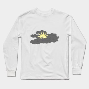 Happy sun in a sea of gray clouds Long Sleeve T-Shirt